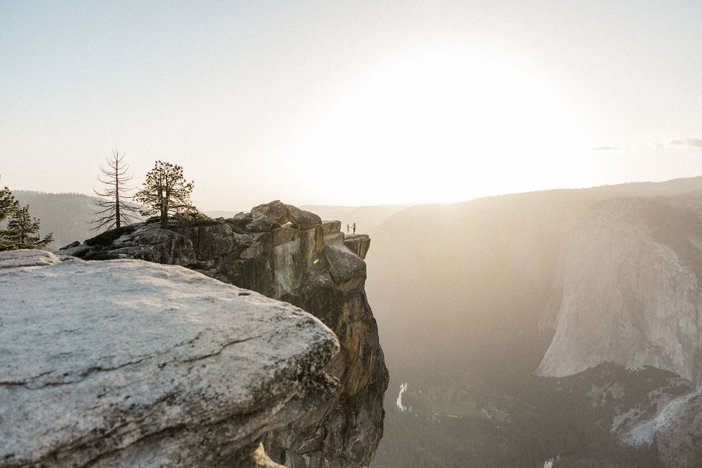 Sunset Engagement at Taft Point Yosemite