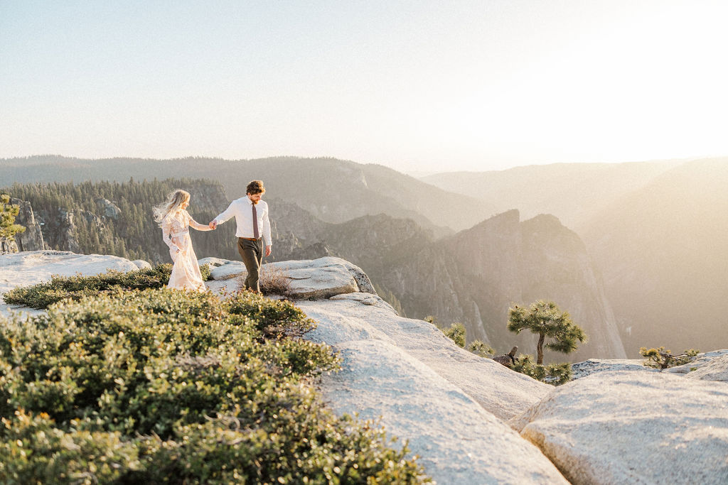 Sunset Engagement at Taft Point Yosemite